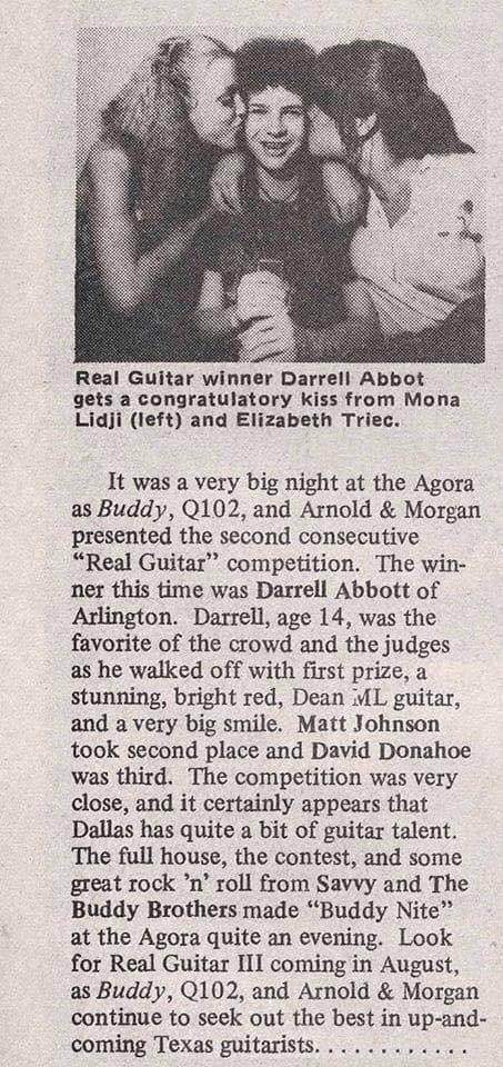 Darrell Dimebag Abbott after winning guitar competition